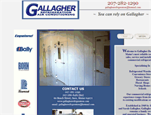 Tablet Screenshot of gallagherrefrigeration.com